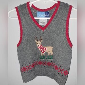 Good Lad Christmas Vest Reindeer 100% Cotton 6 Months